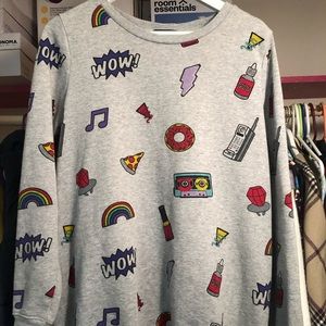 Forever 21 plus sweatshirt tunic xl